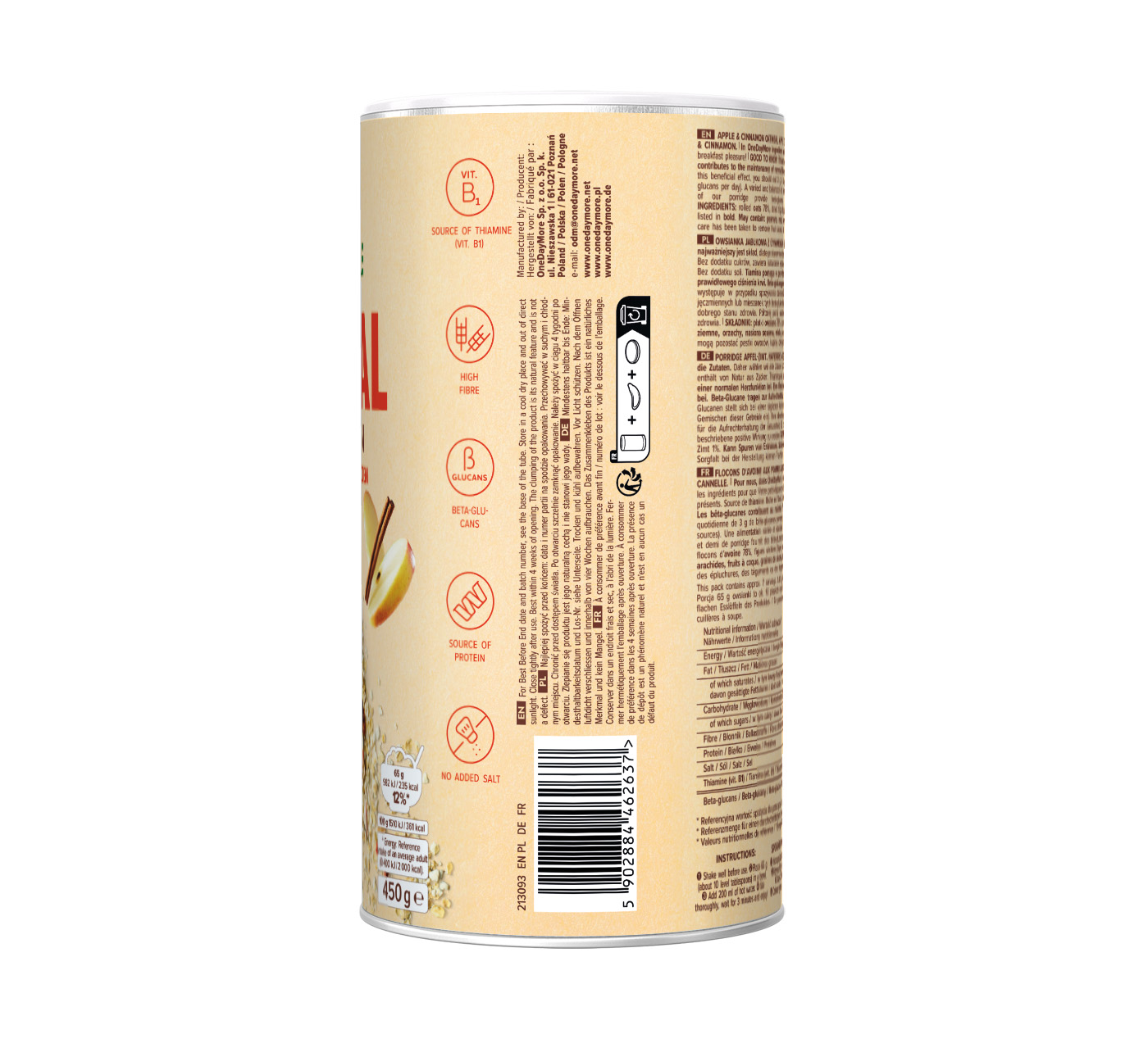 Porridge Apfel-Zimt ohne Zucker