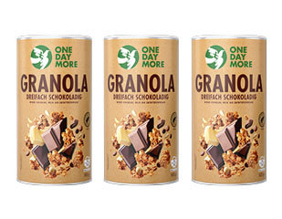 granola dreifach schokoladig OneDayMore tube set