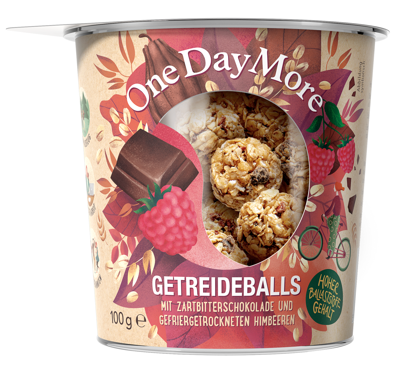 Getreideballs Zartbitterschokolade & Himbeere