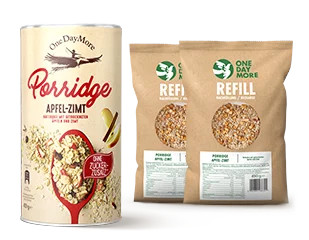Porridge Apfel-Zimt ohne Zucker OneDayMore