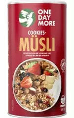 cookies musli mit weisser joghurt schokolade und gefriergetrockneten erdbeeren OneDayMore
