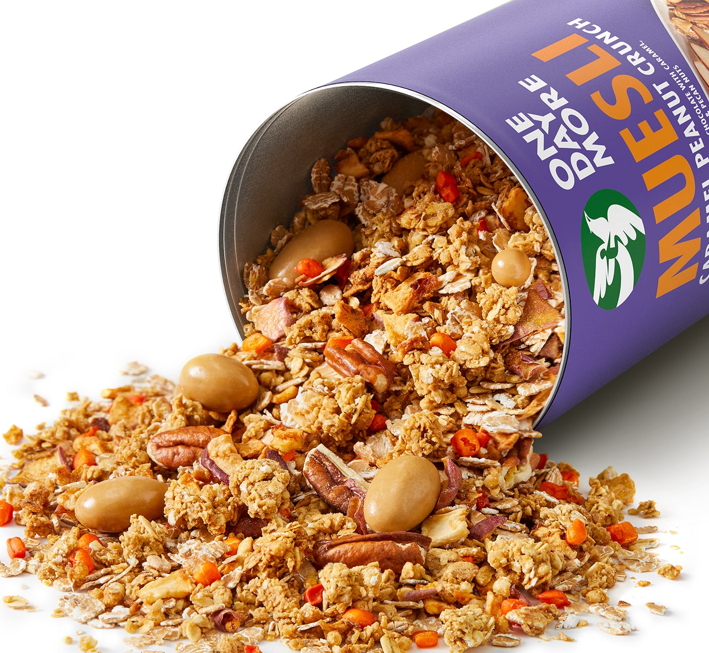 Müsli Caramel Peanut Crunch OneDayMore - der Inhalt von Tube