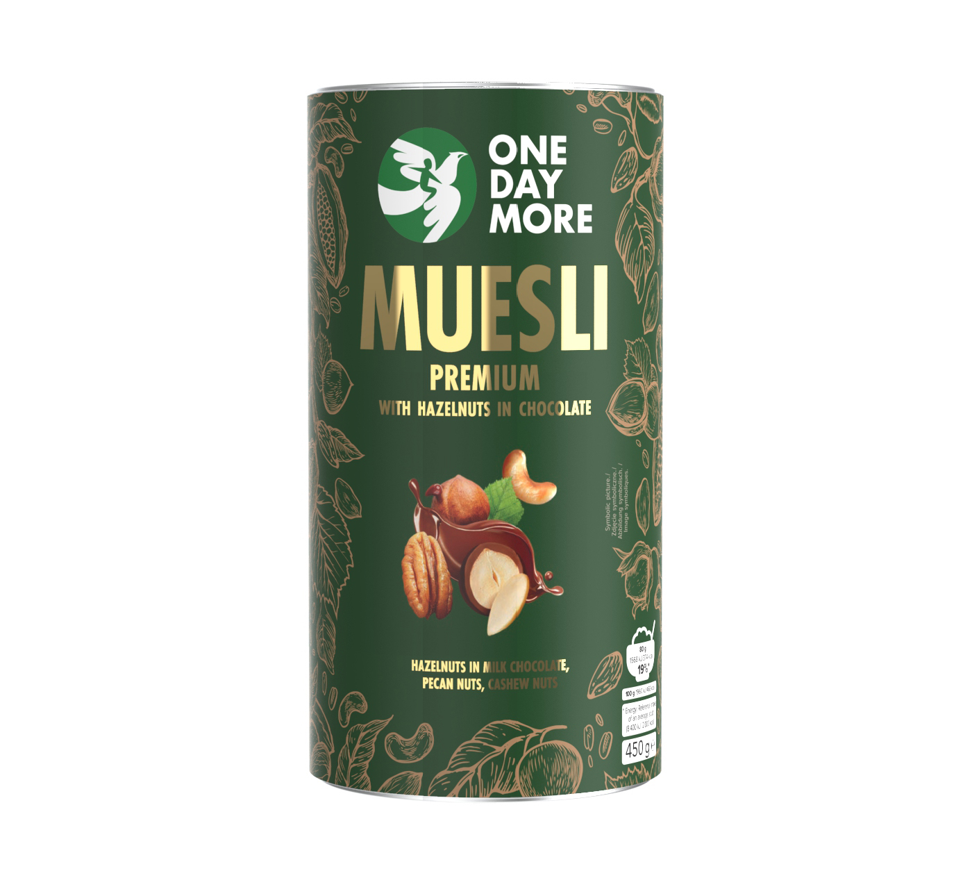 Premium Müsli mit Haselnüssen in Schokolade 450g