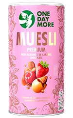Premium-Müsli mit Mandeln in Karamell-Schokolade